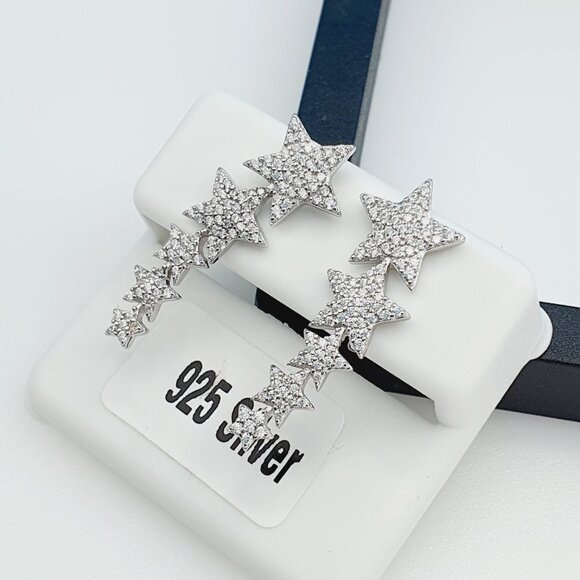 "925 Sterling Silver Cubic Zirconia Earrings, UU1P6A6113 - Picture 11 of 11